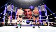 Seth Rollins of the Sheild appears on the titantron to challenge  Randy Orton and Sheamus to a match at Wrestlemania 29
